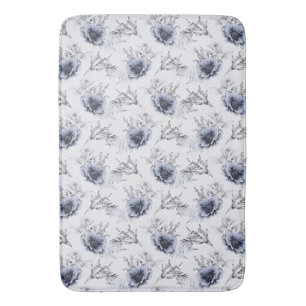 Elegant Blue Floral Badmat