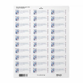Elegant Blue Floral Border Etiket (Full Sheet)