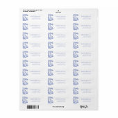 Elegant Blue Floral Botanical Retour Adres Label (Full Sheet)
