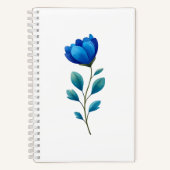 Elegant Blue Floral Botanical Spiral Notebook Notitieboek (Voorkant)