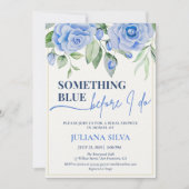 Elegant Blue Floral Bridal Shower Kaart (Voorkant)