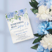 Elegant Blue Floral Bridal Shower Kaart