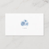 Elegant blue floral bruiloft Website Plaatskaartje (Achterkant)