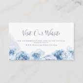 Elegant blue floral bruiloft Website Plaatskaartje (Voorkant)
