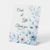 Elegant Blue Floral Cards & Gifts  Reclamebord Met Voetstuk (Voorkant)