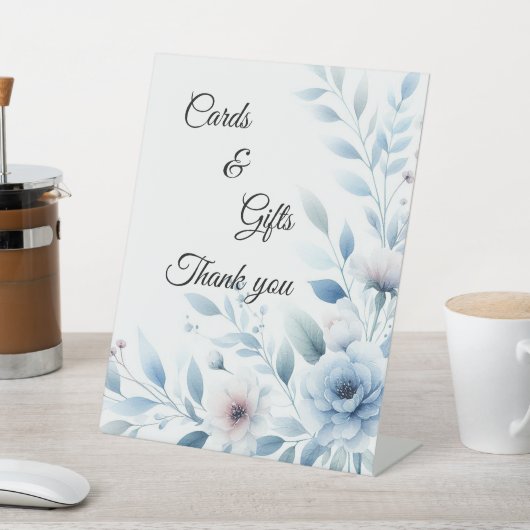 Elegant Blue Floral Cards & Gifts  Reclamebord Met Voetstuk (Insitu)