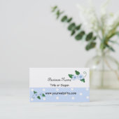 Elegant Blue Floral Design Visitekaartje (Staand voorkant)