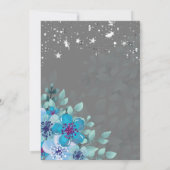 Elegant Blue Floral Eiffel Tower Sweet Sixteen Kaart (Achterkant)