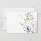 Elegant Blue Floral en Greenery Wedding RSVP Kaartje (Achterkant)