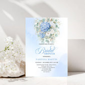 Elegant Blue Floral Eucalyptus Bridal Shower Invit Kaart