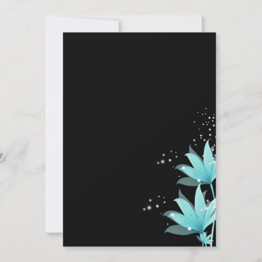 Elegant Blue Floral Fundraiser Invitation Kaart (Achterkant)