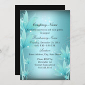 Elegant Blue Floral Fundraiser Invitation Kaart (Voorkant / Achterkant)