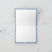 Elegant Blue Floral Godsdienst Bedankkaart (Binnen)