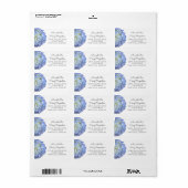 Elegant Blue Floral Hydrangea Black Text Label (Full Sheet)