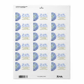 Elegant Blue Floral Hydrangea Wide Label (Full Sheet)