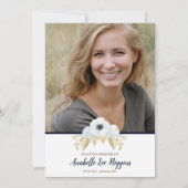 Elegant Blue Floral in het liefhebben van geheugen Bedankkaart (Voorkant)