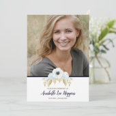 Elegant Blue Floral in het liefhebben van geheugen Bedankkaart (Staand voorkant)