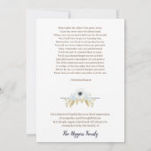 Elegant Blue Floral in het liefhebben van geheugen Bedankkaart (Achterkant)