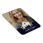 Elegant Blue Floral in het liefhebben van geheugen Magneet (Rechterzijde)