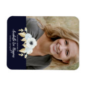 Elegant Blue Floral in het liefhebben van geheugen Magneet (Horizontaal)