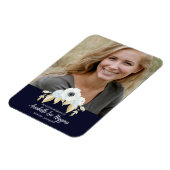 Elegant Blue Floral in het liefhebben van geheugen Magneet (Linkerzijde)