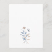 Elegant Blue Floral Informatiekaartje (Achterkant)