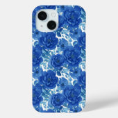 Elegant Blue Floral iPhone Case (Achterkant)