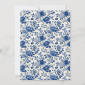 Elegant Blue Floral Kaart (Achterkant)