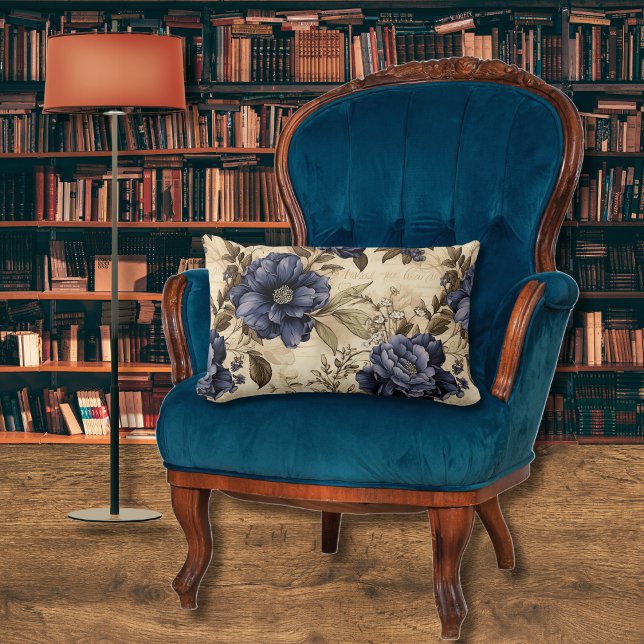 Elegant Blue Floral Kussen (Creator heeft geüpload)