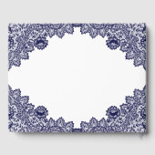 Elegant  Blue Floral Lace Funeral Photo Gastenboek (Achterkant)