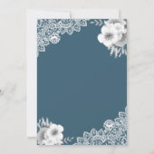 Elegant Blue Floral Lace Islamic Muslim Mehndi Kaart (Achterkant)