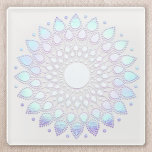 Elegant Blue Floral Lotus Mandala Glazen Onderzetter<br><div class="desc">Uniek artistiek ontwerp met faux folie lotus mandala. Geweldig ontwerp voor een energiewerker,  counselor life coach en meer.</div>