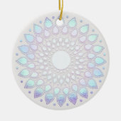 Elegant Blue Floral Lotus Mandala Keramisch Ornament (Voorkant)