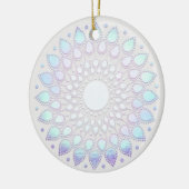 Elegant Blue Floral Lotus Mandala Keramisch Ornament (Links)
