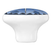 Elegant Blue Floral Lotus Mandala Keramische Knop (Zijkant)