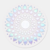 Elegant Blue Floral Lotus Mandala Ronde Sticker (Voorkant)