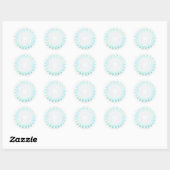 Elegant Blue Floral Lotus Mandala Ronde Sticker (Vel)