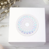 Elegant Blue Floral Lotus Mandala Ronde Sticker