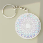 Elegant Blue Floral Lotus Mandala Sleutelhanger<br><div class="desc">Uniek artistiek ontwerp met faux folie lotus mandala. Geweldig ontwerp voor een energiewerker,  counselor life coach en meer.</div>