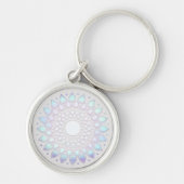 Elegant Blue Floral Lotus Mandala Sleutelhanger (Voorkant)