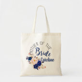 Elegant Blue Floral Moeder van de Bride Canvas tas (Voorkant)