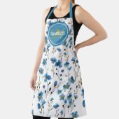 Elegant blue floral monogram schort (Insitu)