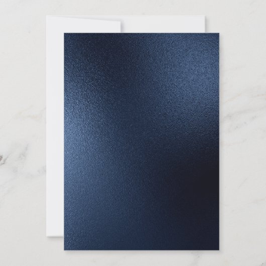 ELEGANT BLUE FLORAL NAVY TRIM WEDING KAART (Achterkant)