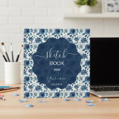 Elegant Blue Floral Notitieboek