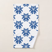 Elegant Blue Floral patroon Bad Handdoek (Handdoek)