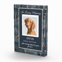 Elegant Blue Floral Pattern, Acrylpet Memorial