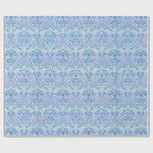 Elegant Blue Floral Pattern Cadeaupapier (Vlak)