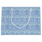 Elegant Blue Floral Pattern Groot Cadeauzakje (Voorkant)