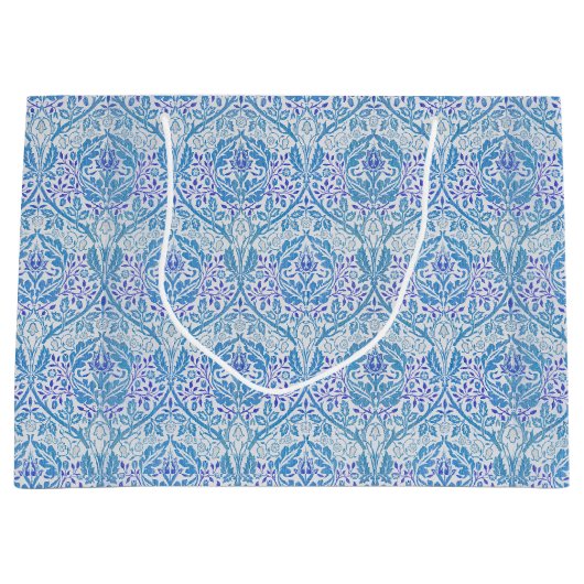 Elegant Blue Floral Pattern Groot Cadeauzakje (Voorkant)