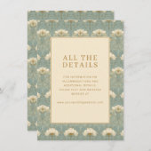 Elegant Blue Floral Pattern Informatiekaartje (Voorkant / Achterkant)